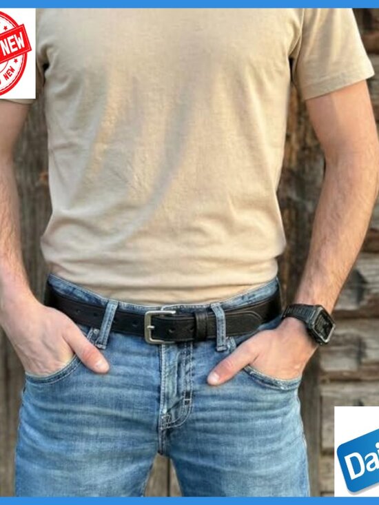 Genuine Bison Leather Dress Belt 1.25\